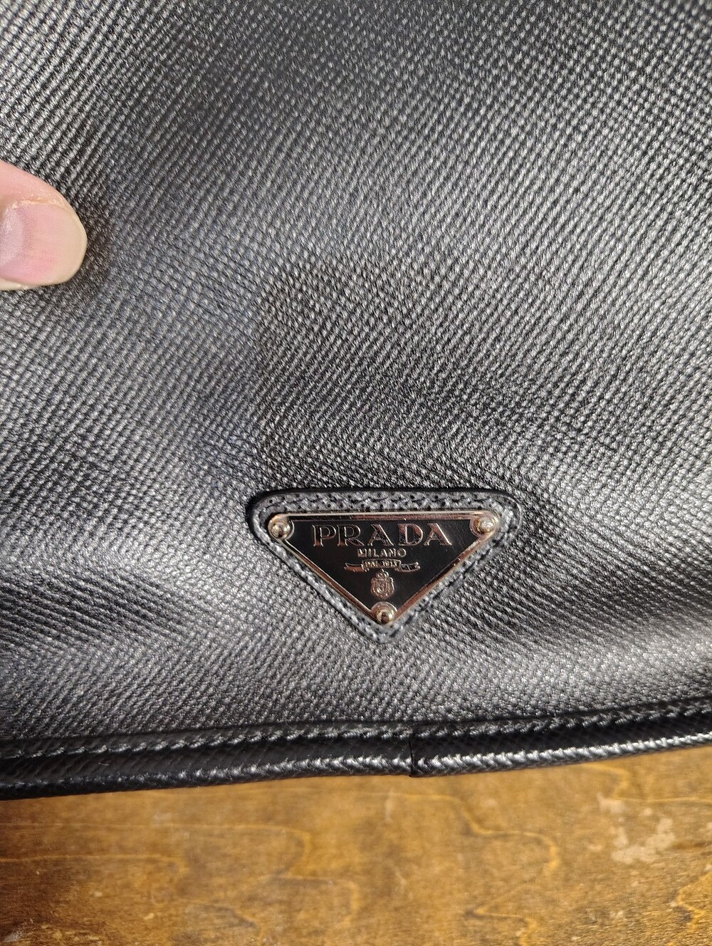 Prada Black Textured Leather Crossbody Bag with Buckle Detail - Picture 3 of 16